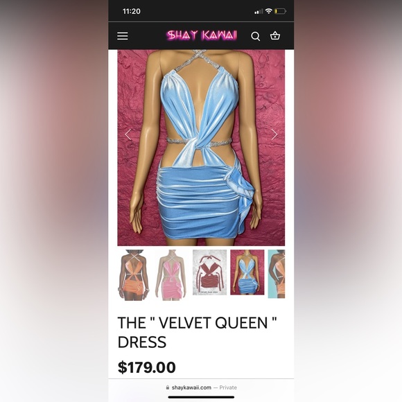 White velvet cut out dress from Shay Kawaii - Picture 1 of 7